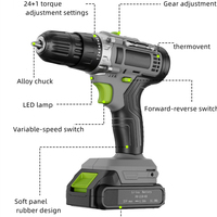 Perceuse électrique portable compacte avec embout tournevis, perceuse sans fil 21V avec batterie au lithium à double vitesse