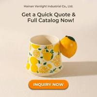 Tasse à thé en céramique créative peinte à la main en forme de fruit (citron, poire) avec poignée mignonne, cadeau de bureau, vente en gros