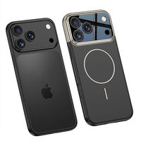 Casing Ponsel Lensa Magnetik Warna-Warni dengan Tekstur Kulit untuk Pengisian Daya Nirkabel untuk iPhone 17E 17 Pro Max Aksesoris Ponsel