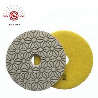 Tampons de polissage diamantés en résine humide 4 pouces 3 étapes pour marbre, granit, quartz