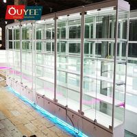 Vitrines de présentation modernes à hauteur réglable pour comptoir, en verre trempé, pour dispensaires, boutiques de tabac et de produits de vapotage, avec éclairage LED