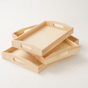 Curious Toys Bandeja de Servir de Madera en Tamaños Grande, Mediano y Pequeño para Té, Café, Frutas, Pan, Vajilla y Uso en la Cocina - Product Image 1