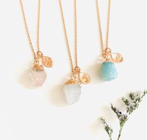 Collier plaqué or 18 ct le plus populaire en <span class=keywords><strong>2023</strong></span> Pendentif pierre de naissance coloré Collier personnalisé Bijoux pour femmes - Product Image 2