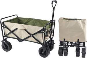 Portable <b>Foldable</b> Four-Wheel Outdoor Camping Wagon Beach <b>Cart</b> with OEM Customization for Outdoor Activities - Product Image 2