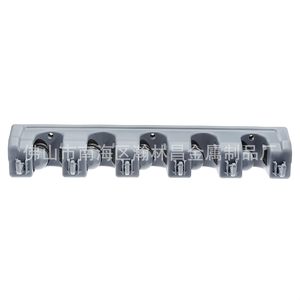 Soporte de Almacenamiento Rectangular para Montar en la Pared, 5 Ganchos, Plástico, para Artículos de Limpieza, Uso en Garaje - Product Image 1