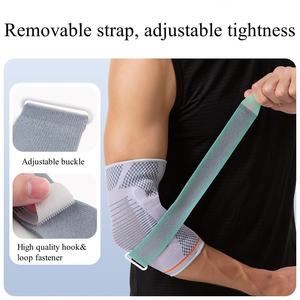 Manchon de compression réglable en tricot pour coude, avec coussinets en silicone bilatéraux antidérapants, attelle de soutien pour le coude de tennis et le basketball - Product Image 3
