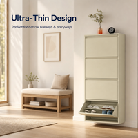 Meuble de salon blanc pour la maison, armoire à chaussures à prix abordable, armoire à chaussures convertible avec tiroir rabattable