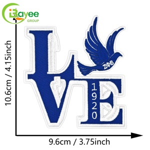 Abrasion-Proof Design Embroidery Patches University Sorority Embroidery <b>Iron</b> on Twill Felt Patches Sorority Patches - Product Image 5