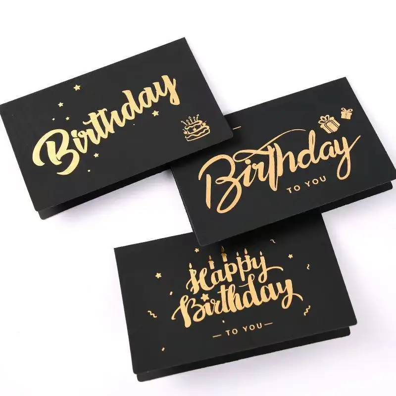 Cartões com pop-up de bolo de aniversário 3D nascido, cartões postais de negócios, impressão personalizada de Natal, cartões de feliz aniversário