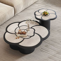 Table basse en pierre frittée courbée design pour salon et maison