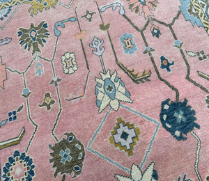 พรมปูพื้นแบบปักกันลื่นสีชมพูทันสมัยสำหรับใช้ปูพื้นห้องนั่งเล่นและเซ็ตจากผู้จำหน่ายอินเดีย - Product Image 3