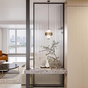 Pantalla de vidrio térmico de Arte de acero inoxidable pared de fondo de ondulación de agua acrílica curvada <span class=keywords><strong>para</strong></span> partición de decoración de Villa de Hotel - Product Image 6