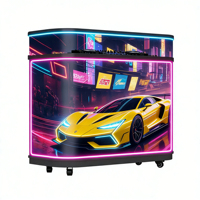 GOLDENANT - Mesa de Exhibición con Pantalla LED para Eventos y Exposiciones, Barra Curva Portátil para DJ, Mostrador de Recepción, P1.8