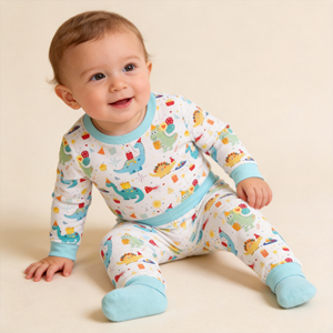 Petits ensembles personnalisés de vêtements pour bébés 2 pièces, pyjamas en <span class=keywords><strong>bambou</strong></span>, vêtements pour enfants, fabricants ODM OEM, fournisseurs - Product Image 2