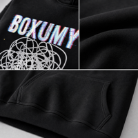 Sweat à capuche oversize entièrement zippé en molleton de coton, imprimé, épaules tombantes, écologique, respirant, unisexe, personnalisable