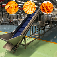 Multifunctionele complete productielijn voor diepvries snacks, inclusief continue transportband en friteuse