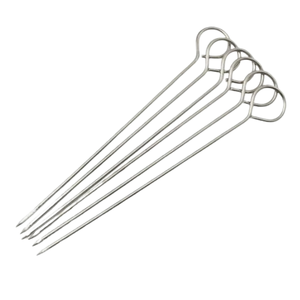 Premium Stainless Steel <b>BBQ</b> Skewers Heavy Duty Flat Reusable Metal Kabob Sticks Eco Friendly Rust Proof Barbeque Metal Skewers - Product Image 5