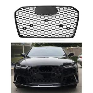 RS6 stile ABS griglia anteriore per Audi A6 S6 C7.5 centro nero lucido a nido d'ape maglia paraurti griglia 2016 2017 2018