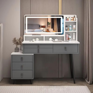 Meuble de rangement moderne pour la beauté, coiffeuse intégrée pour <span class=keywords><strong>chambre</strong></span> à coucher avec miroir lumineux - Product Image 4