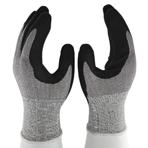 Certificado CE EN388 Nivel de corte F Negro Nitrilo Sandy Revestimiento Trabajo Seguridad Guantes resistentes a cortes Guantes a prueba de cortes - Product Image 3