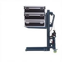 Chariot élévateur électrique portable, capacité de charge 300 kg, hauteur de levage 1,6 m, mât à deux étages, batterie au plomb-acide, boîte à lumière de scène