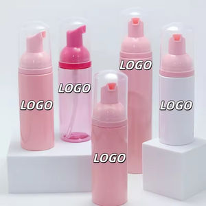 Botellas de plástico rosas de 30ml y 50ml vacías para espuma facial, champú de pestañas, jabón para extensiones de pestañas, con bomba de espuma, limpiador, set de botellas de espuma - Product Image 1