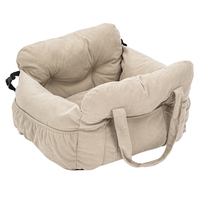 Siège rehausseur pour chien en lin, personnalisé, avec double sangle de sécurité, imperméable, respirant, écologique, résistant aux rayures, à large vue, pour voiture et lit