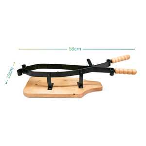 Support à jambon avec base en bois et pince en fer 58x18 cm pour le stockage de jambon cru - Product Image 2