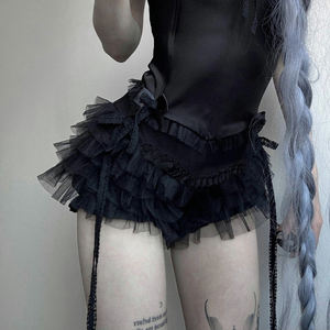 กระโปรงกางเกงผู้หญิงแต่งลูกไม้หลายชั้นเอวต่ำสไตล์ Y2K แฟชั่นสตรีทลำลองอเนกประสงค์ - Product Image 5