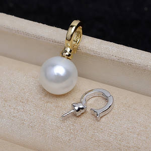 Pendentif boucle de carte en argent S925 pour femme, bijoux faits main avec plateau vide pour perles, accessoires 4370 - Product Image 1