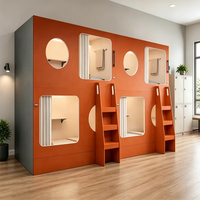 Lit superposé individuel avec rideau d'intimité, capsule de couchage à 4 compartiments pour auberge et hébergement familial