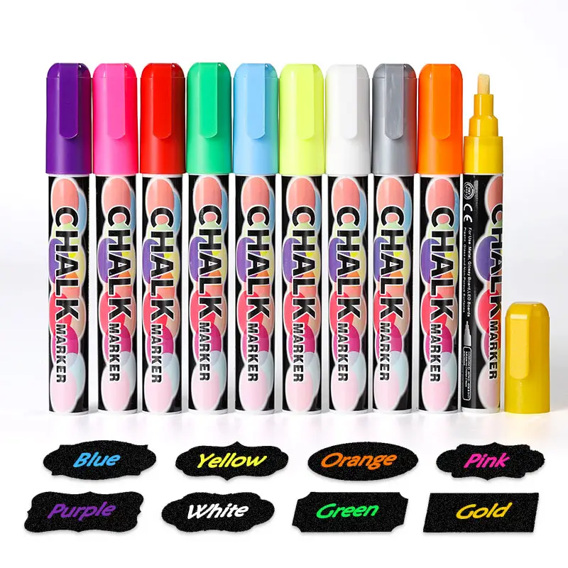 Colorful Erasable Marking Pens Custom Markers Art Dry Erase Markers Pen Liquid Chalk Marker For Glass Windows