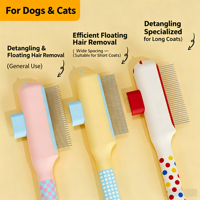 Brosse de toilettage ABS à dents fines pour chats et chiens, outil de démêlage et de suppression des poils pour chats à poils longs