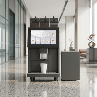 Distributeur automatique de café fraîchement moulu, conforme ADA, avec retour de monnaie, écran tactile 14 pouces, kiosque à café commercial