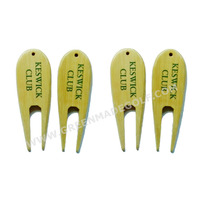Nouvel outil de divot rétractable en bambou outil de réparation de divot de golf Offre Spéciale paquet en vrac accessoires de golf logo personnalisé impression Ptich fourche