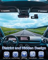Caméra de voiture 4K+1080P avec WIFI, caméra embarquée, application, enregistrement en boucle et caméra de recul de 1,47 pouce pour divers types de véhicules