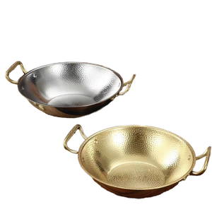 Ollas Coreanas <span class=keywords><strong>para</strong></span> <span class=keywords><strong>Paella</strong></span>, Ecológicas, de Acero Inoxidable, Triple Capa, con Mango de Alta Calidad, Olla <span class=keywords><strong>para</strong></span> Guisos, Platos <span class=keywords><strong>para</strong></span> Aperitivos, Cocinas de Gas e Inducción, CE - Product Image 1