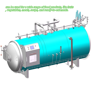 เครื่องบรรจุถุงอุณหภูมิสูง 1000L เครื่องนึ่งฆ่าเชื้ออาหารแบบนึ่งฆ่าเชื้อ