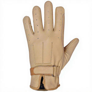 Gants d'équitation en cuir de chèvre, longueur poignet, style uni, non doublés, respirants, pour sports de plein air, printemps automne - Product Image 2