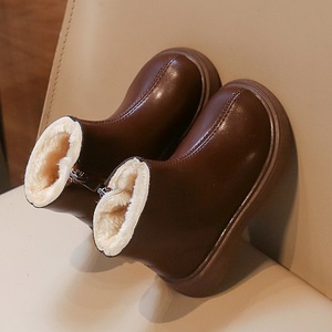 Bottes d'hiver pour enfants, style britannique, en cuir, coupe-vent, chaudes, pour filles, chaussures de neige pour enfants - Product Image 6