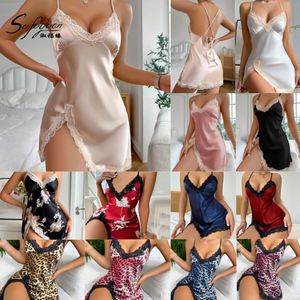 SFY-YH5111 Nouvelle Arrivée Robe de Nuit en Satin Élastique pour Femme, Vente en Gros, Pyjama Sexy et Respirant pour l'Été - Product Image 2