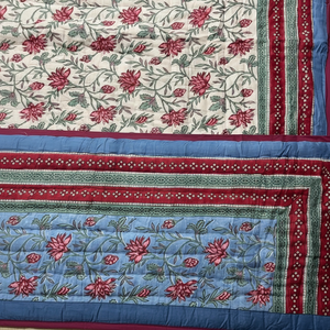 Meilleur design de luxe Couette Jaipuri imprimée en blocs de coton faite à la main Couette ethnique imprimée en blocs pour l'hiver - Product Image 1
