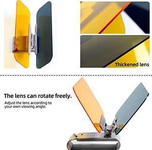 Xiangta Vente Chaude Pare-soleil de Voiture 2 en 1 HD Anti-lumière du Soleil Vision Jour et Nuit Miroir de Conduite UV Pliable Rabattable Vue Claire Jour et Nuit - Product Image 2