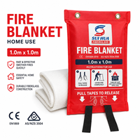 Couverture anti-feu en fibre de verre en gros avec marque personnalisée, couverture d'urgence résistante à la chaleur pour la maison et la cuisine dans une pochette souple en PVC
