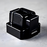 Boîtier électronique en aluminium noir anodisé usiné sur mesure par CNC pour capteur, pièce pour équipement d'alimentation haute précision