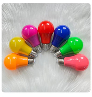 Ampoule LED colorée rouge, jaune, bleue, verte, rose, 5W, 7W, 9W, G45, E14, B22, E27, forme A60, A65