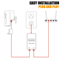 Adaptador Inyector PoE PlusPoE de 30W, 48V, Compatible con IEEE 802.3af/at, Adaptador de Alimentación por Ethernet para Cámara IP