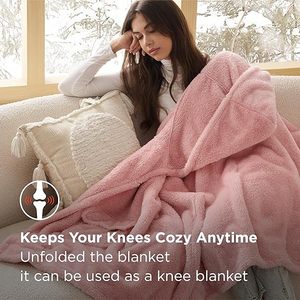 Poncho couverture pour femme, couverture <span class=keywords><strong>polaire</strong></span> à capuche portable pour <span class=keywords><strong>adulte</strong></span>, châle poncho d'hiver comme cadeau pour maman - Product Image 3