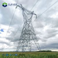 Tour de transmission en treillis en acier cornière X, galvanisée à chaud, pour le réseau électrique