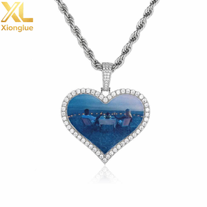 New <b>Large</b> love <b>Photo</b> <b>Frame</b> Pendant Fashion Brand Personalized Customized <b>Photo</b> Necklace Pendant for Men and Women - Product Image 2